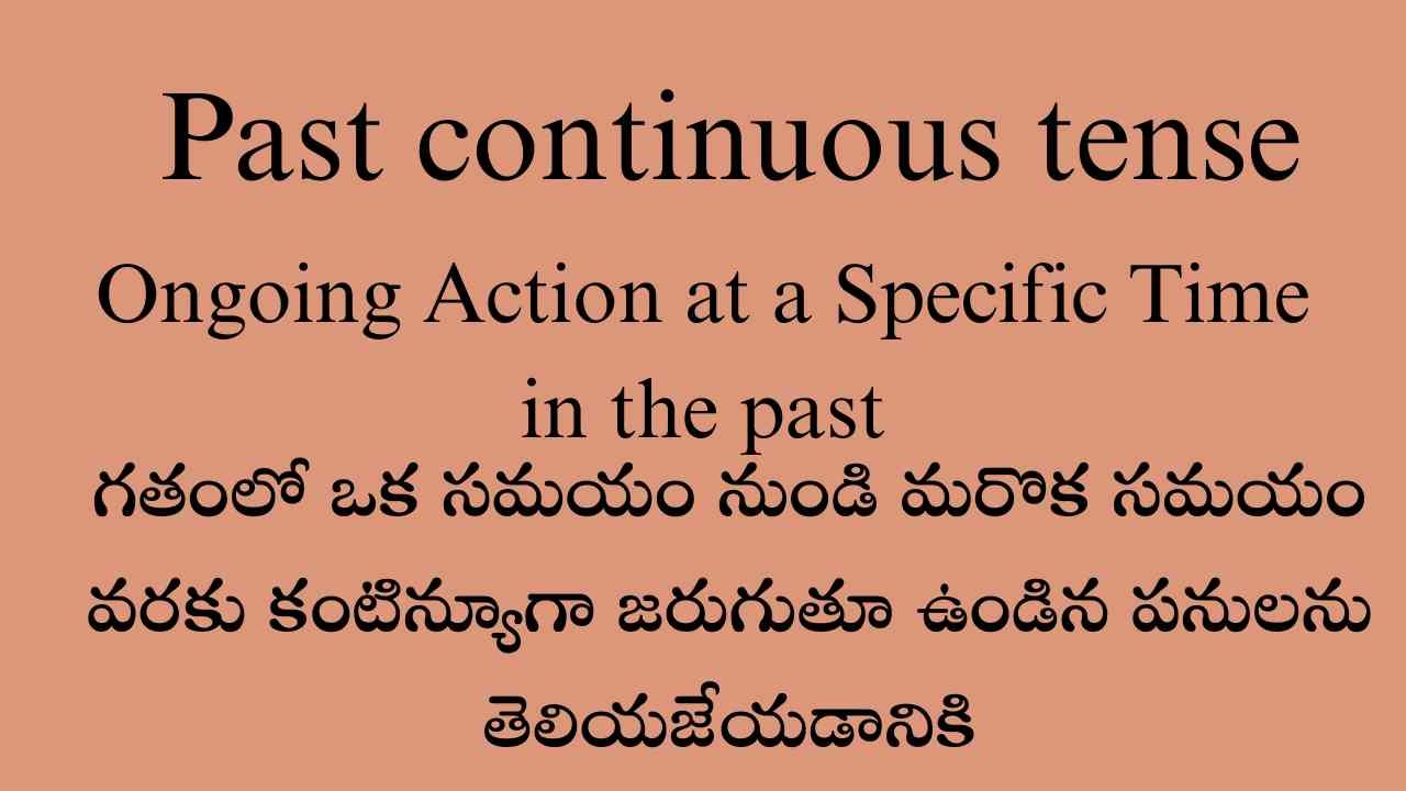 ON GOING ACTIONS AT A SPECIFIC TIME IN THE PAST